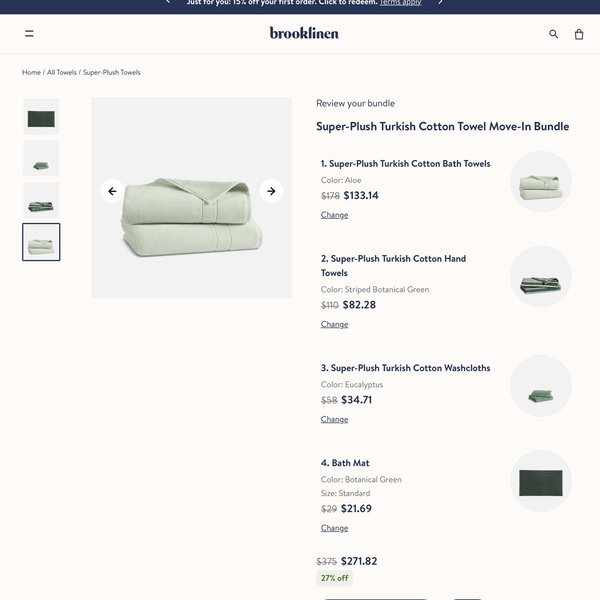Super-Plush Turkish Cotton Towel Move-In Bundle