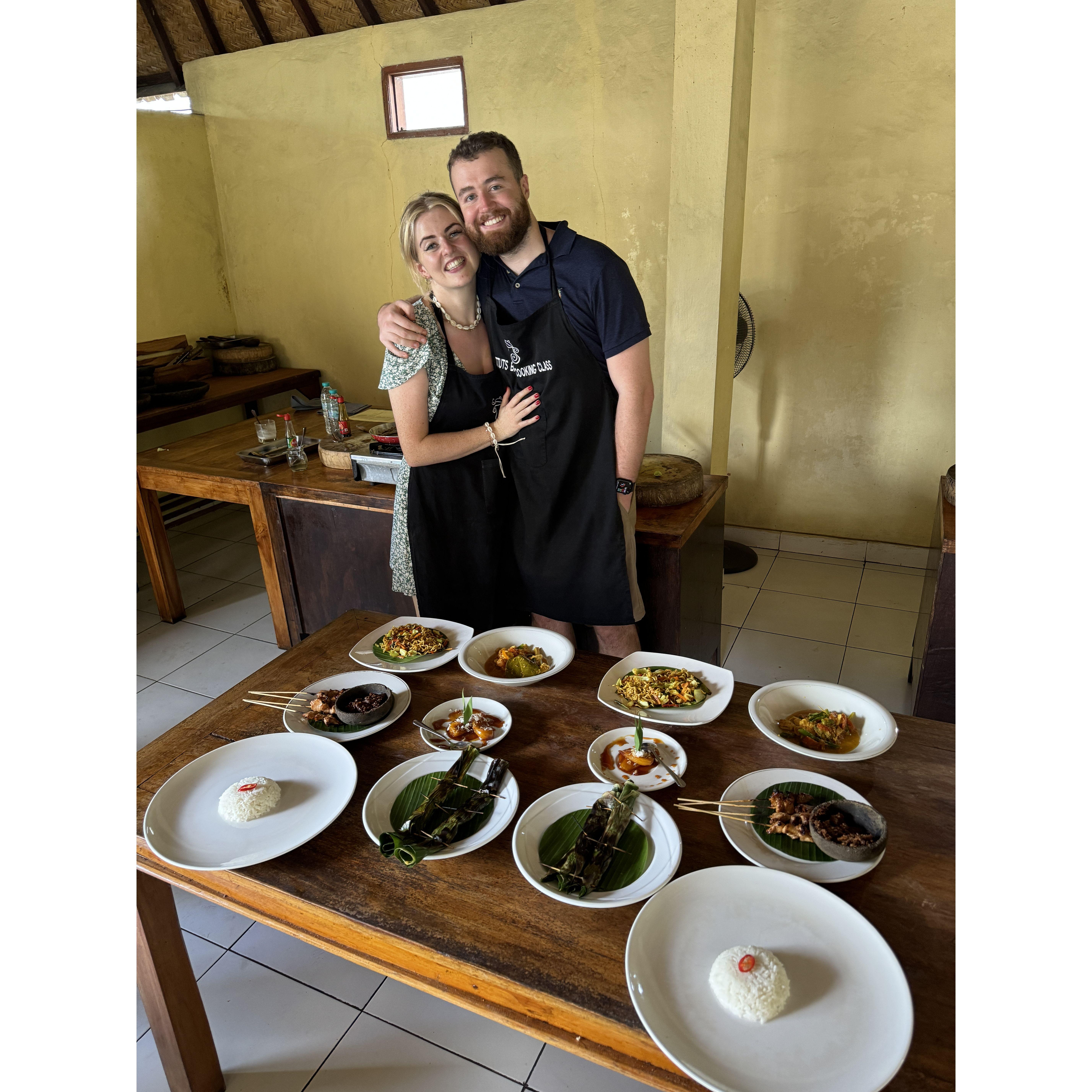 Enjoying a cooking class in Thailand