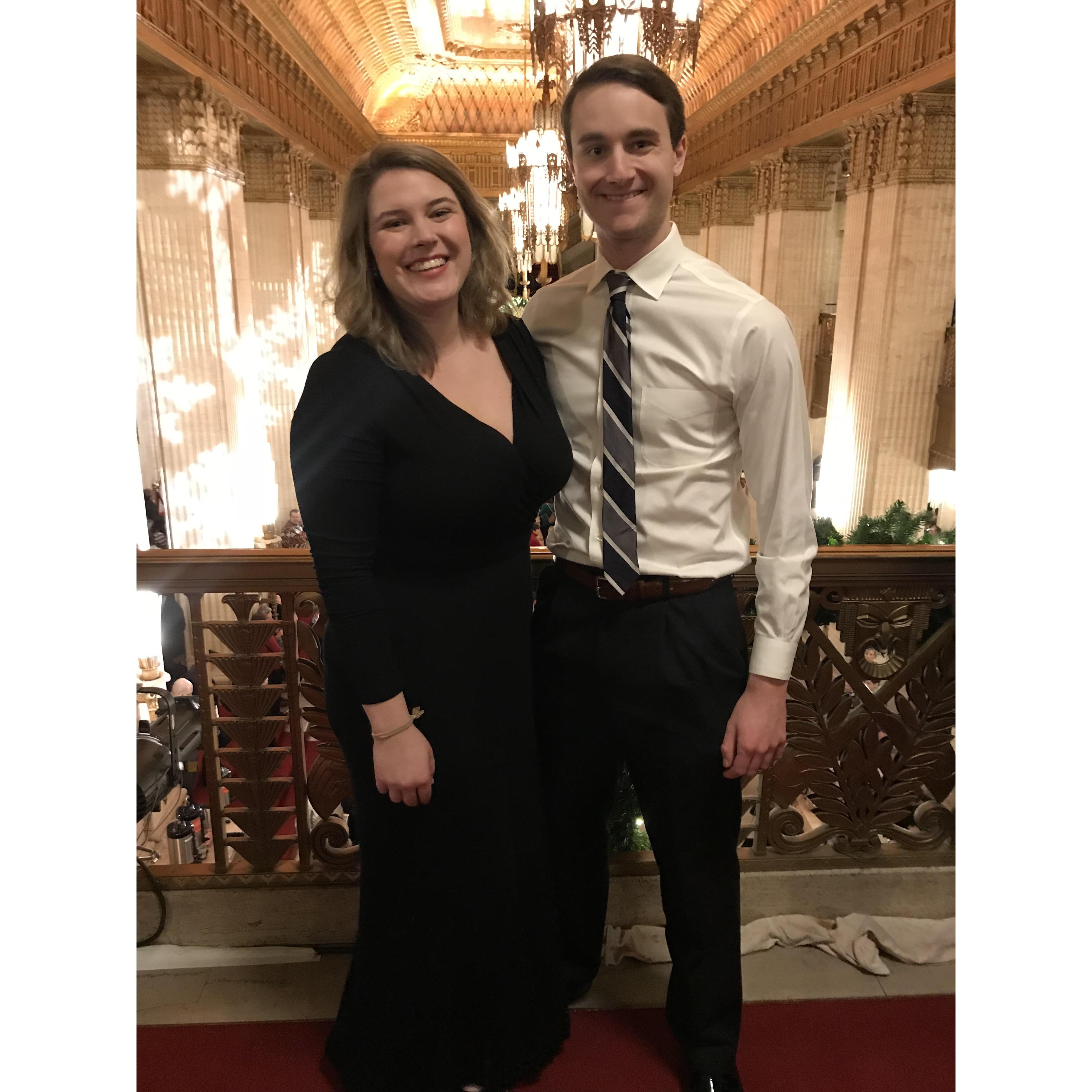 Zach took Emily to the Lyric Opera Chicago during their first year in Chicago together (2017).