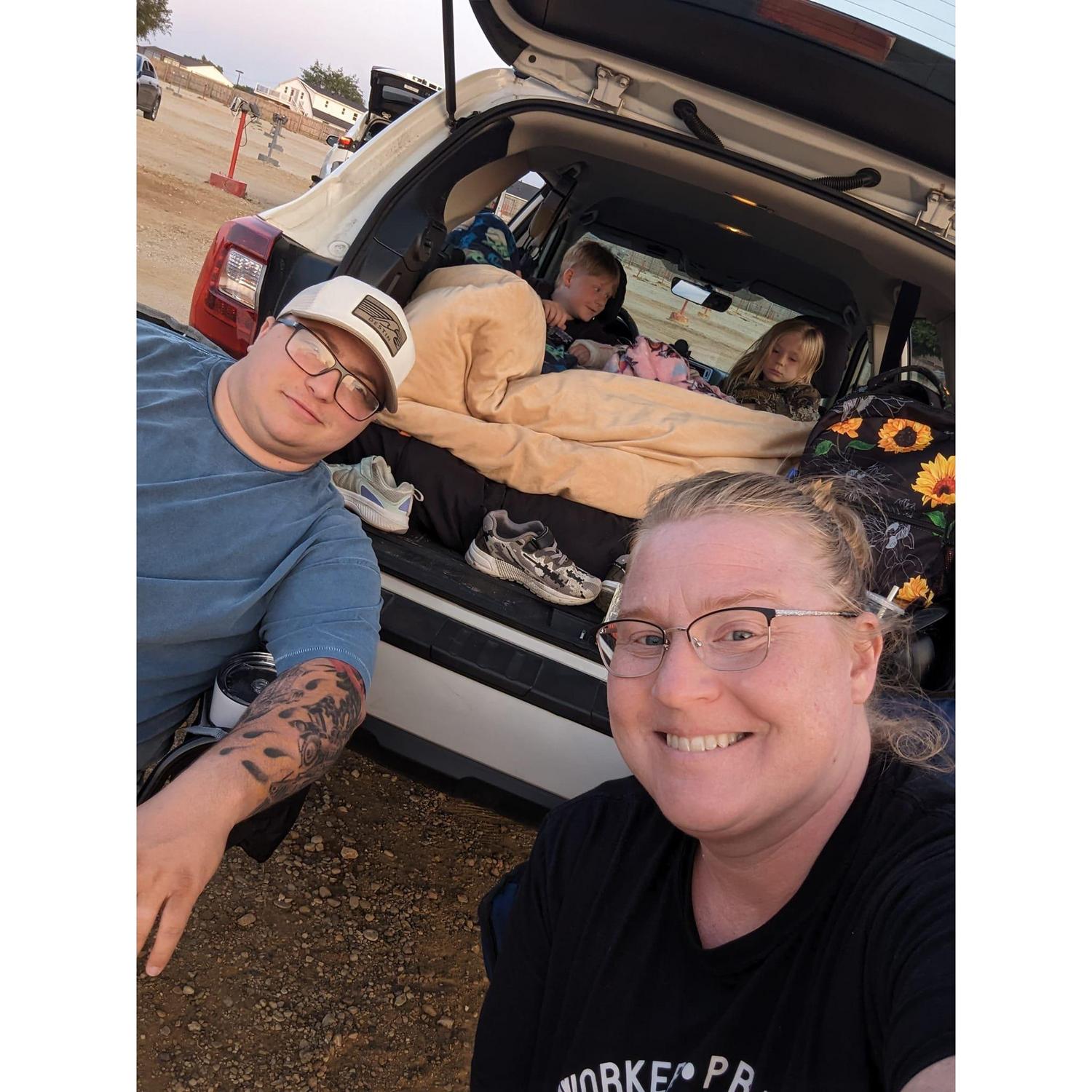 The kids first time to the Drive In theater