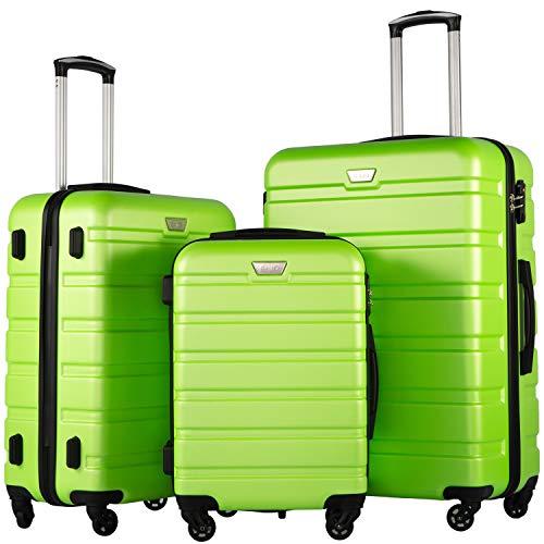 Coolife Luggage 3 Piece Set Suitcase Spinner Hardshell Lightweight TSA Lock 4 Piece Set