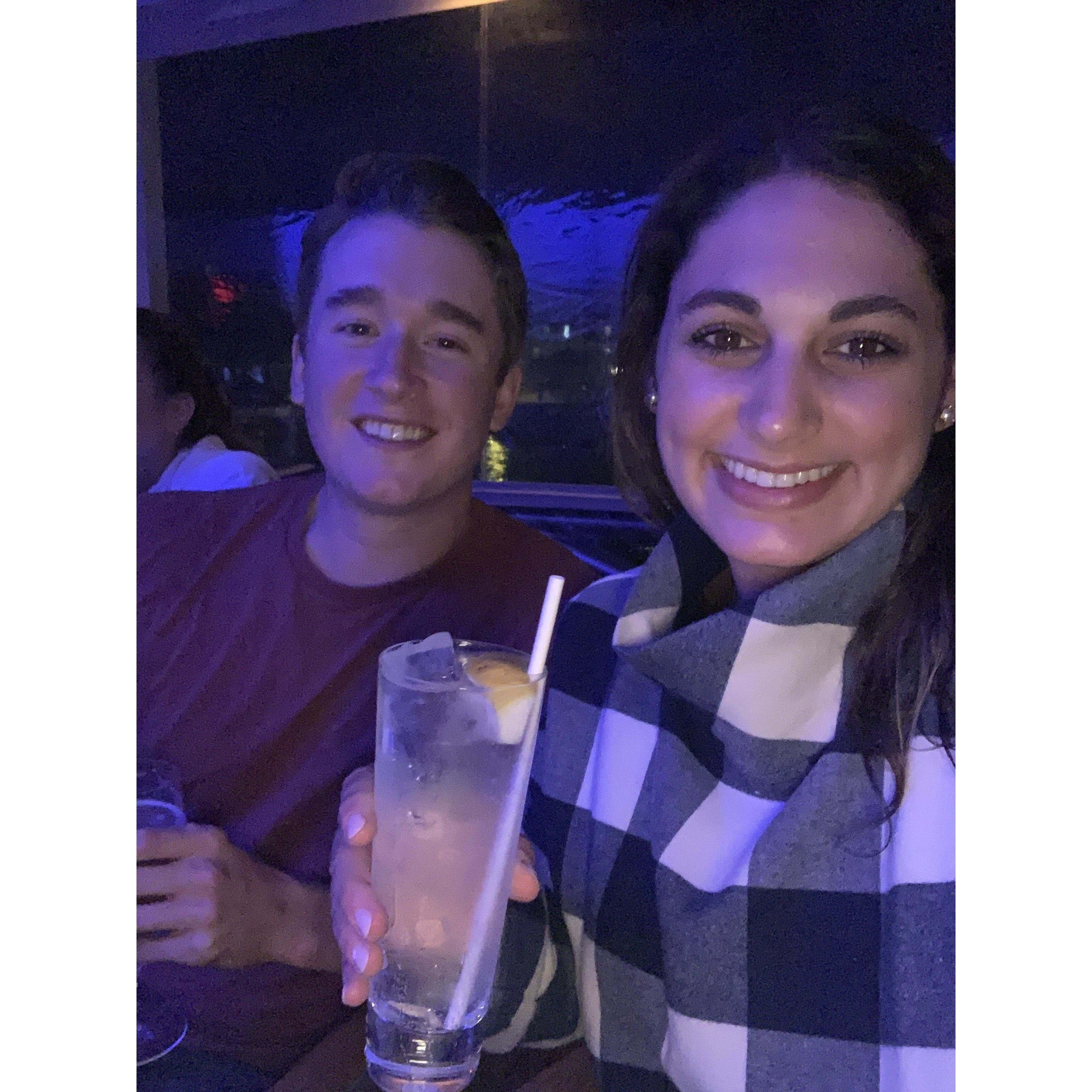 Enjoying a drink at Forty 1 North (where our rehearsal dinner & welcome drinks will be!)
