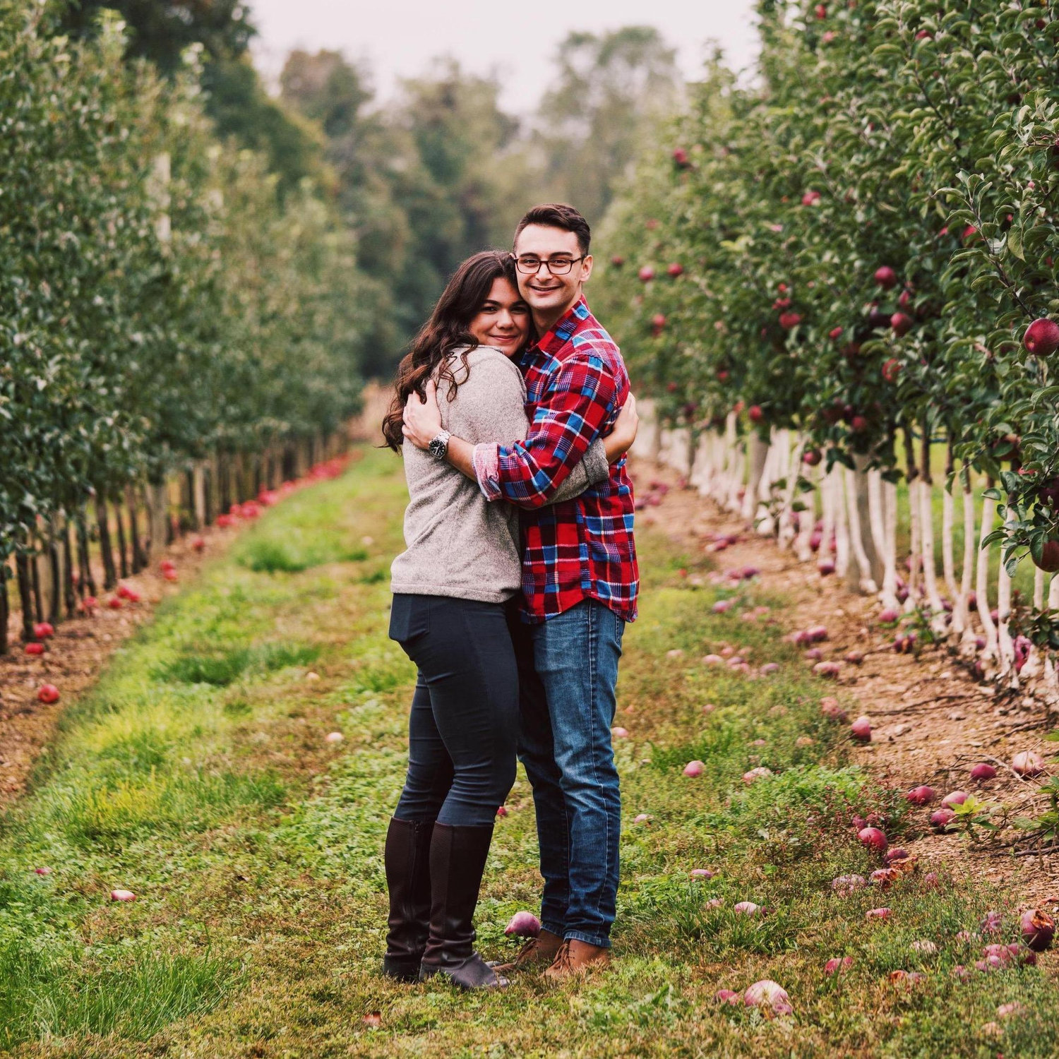 This photo was taken in October of 2018 when Amanda and Francis went apple picking at Grim's Orchard in Pennsylvania!
