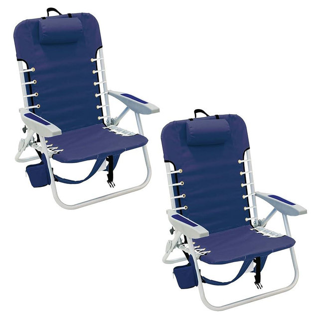 Rio Brands ASC529 4-Position Backpack Lace-Up Suspension Folding Beach Chair