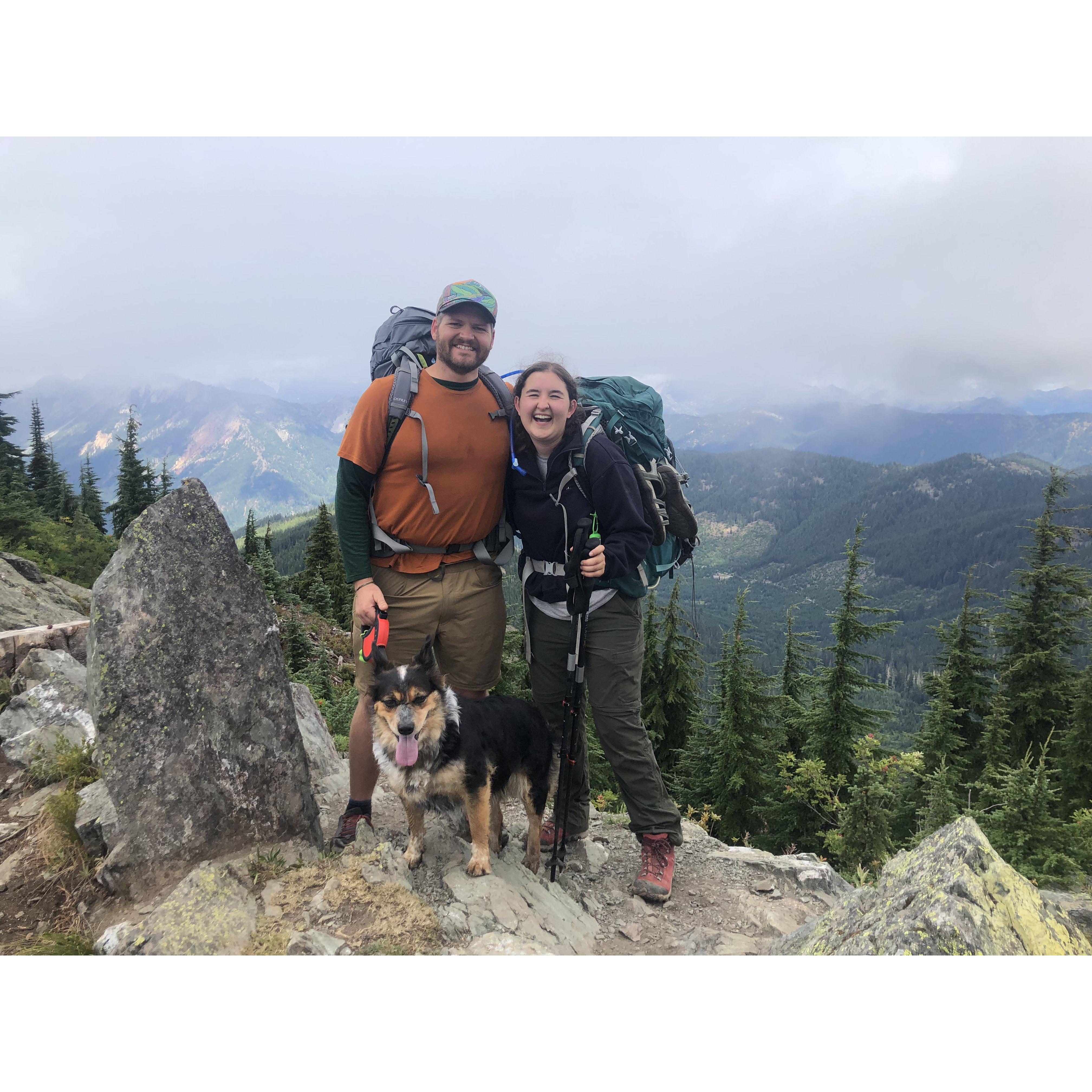 Delly's first backpacking trip (those are some PROUD parents!)