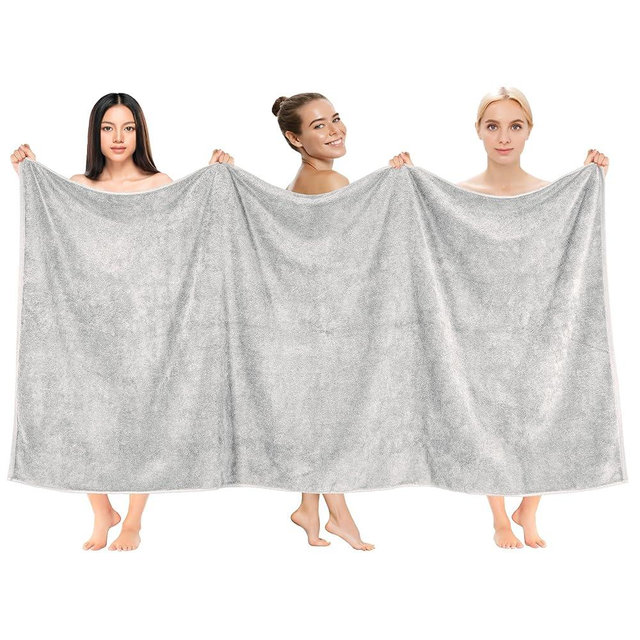 Cotton Paradise Oversized Bath Sheet 100% Cotton 40x80 Clearance Bath Towel Sheet, Extra Large Bath Towel for Bathroom and Pool, Silver Grey Bathsheet