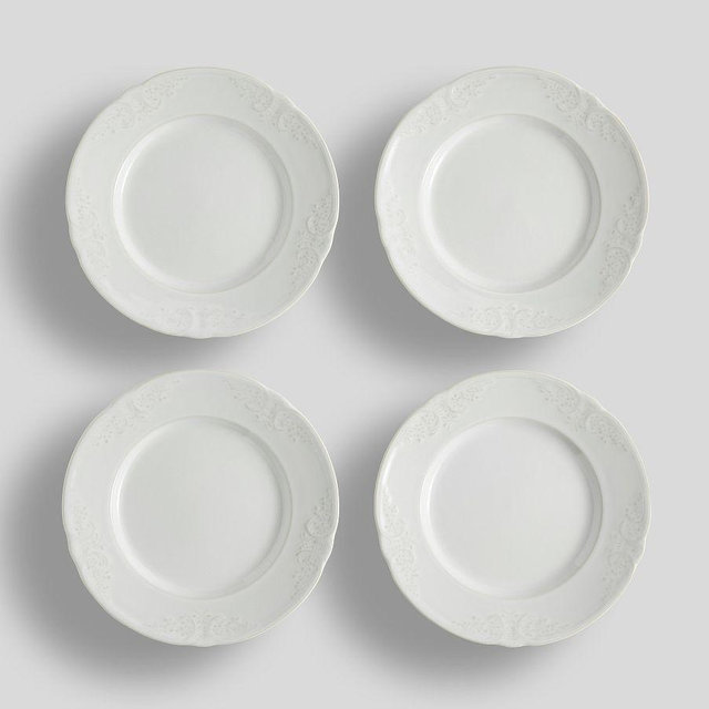 Ophelia Stoneware Appetizer Plates, Set of 4 - White