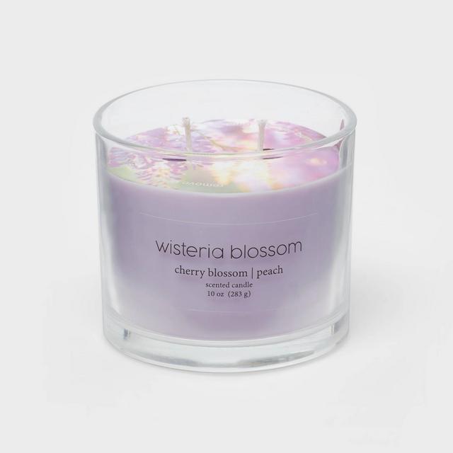 10oz Glass Jar 2-Wick Wisteria Blossom Candle Lilac Purple - Room Essentials™