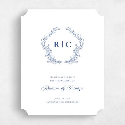 Blue Ticket Wedding Save the Date - Eleanora Classic