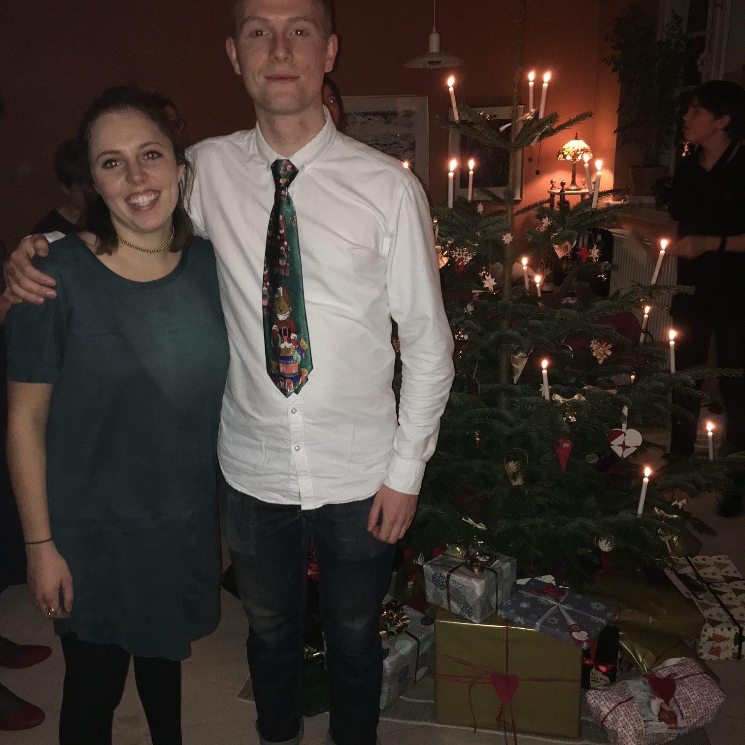 Camilla and Mads celebrating Christmas in 2017.