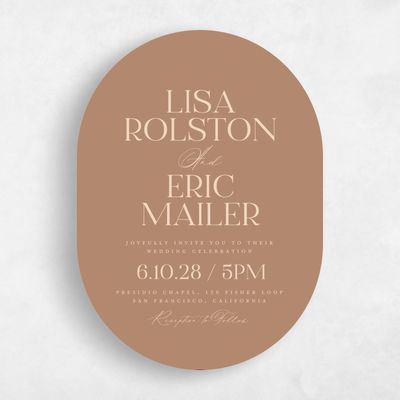 Camel, Brown Wedding Invitation - Menton Classic