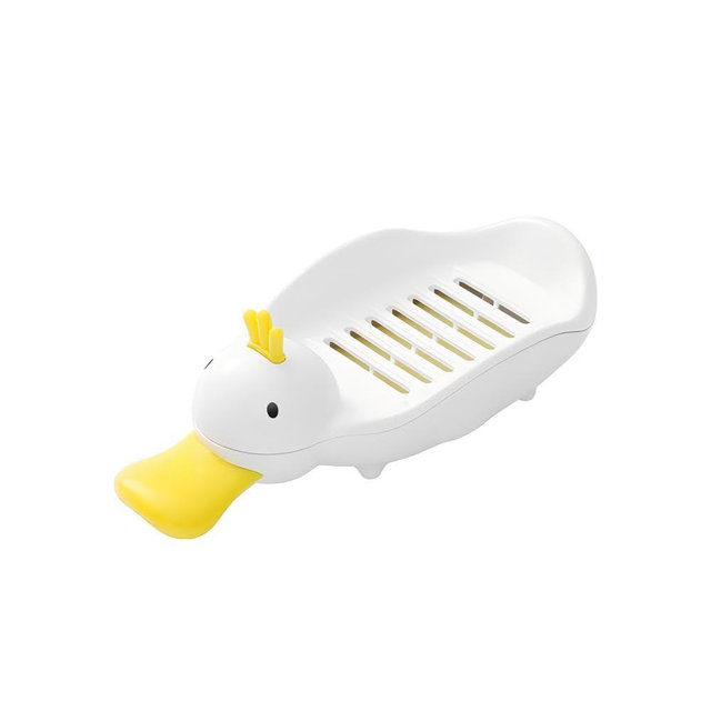 Cute Duck soap Dishes for Showers Shelf,Bar Soap Holder for Bathroom Accessories and Kitchen Utensils,Two-Layer self draining Design to Keep soap Dry