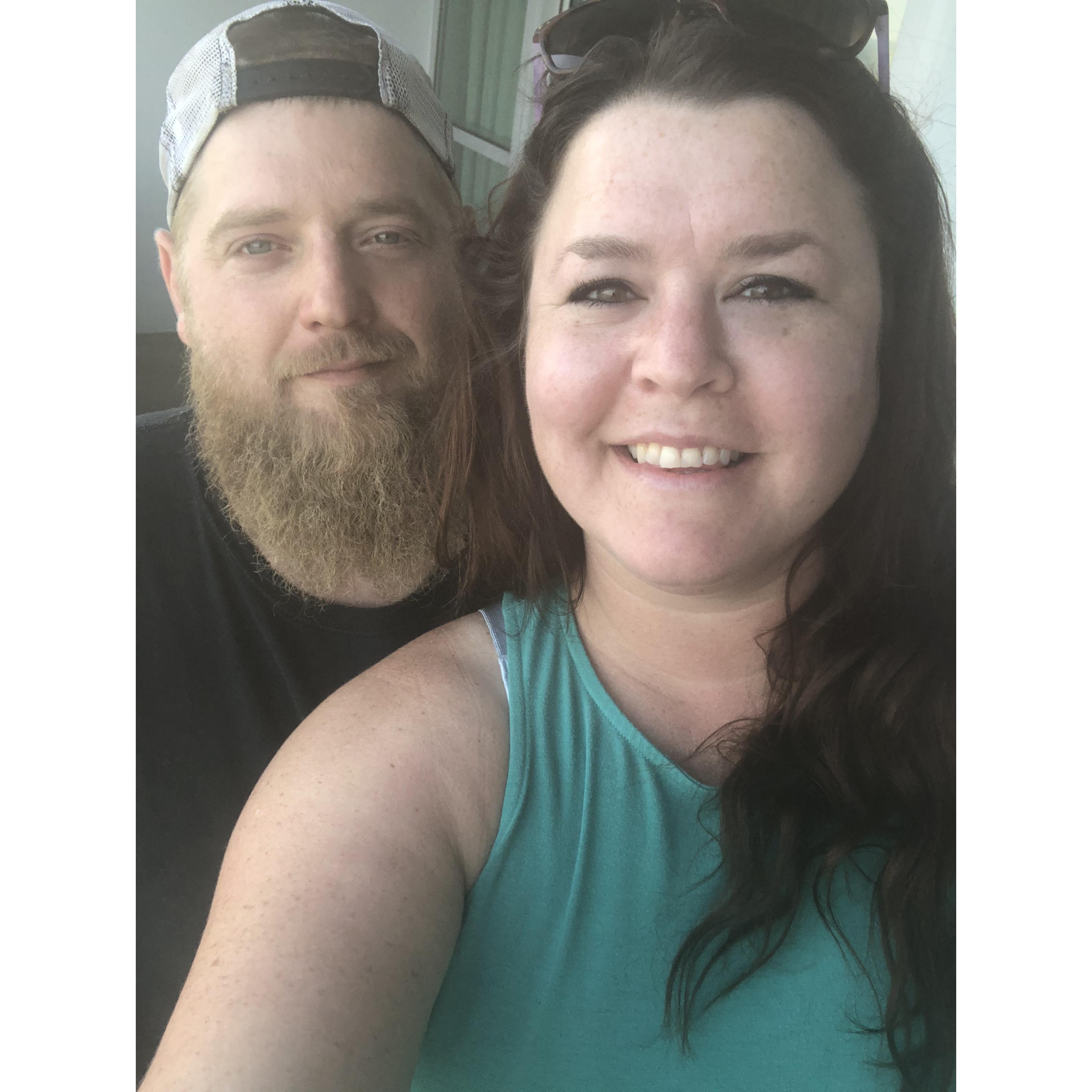 Us at the beach with his family.