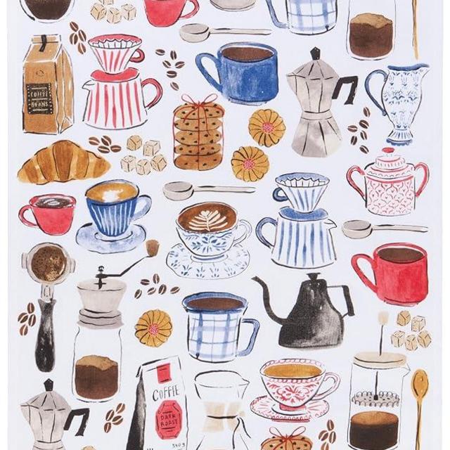 Now Designs Coffee Break Printed Kitchen Towel, 18x28 inches