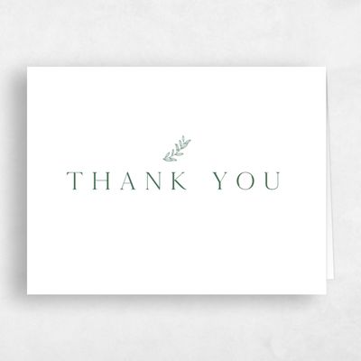 Green Monogram Wedding Thank You - Sivas Landscape