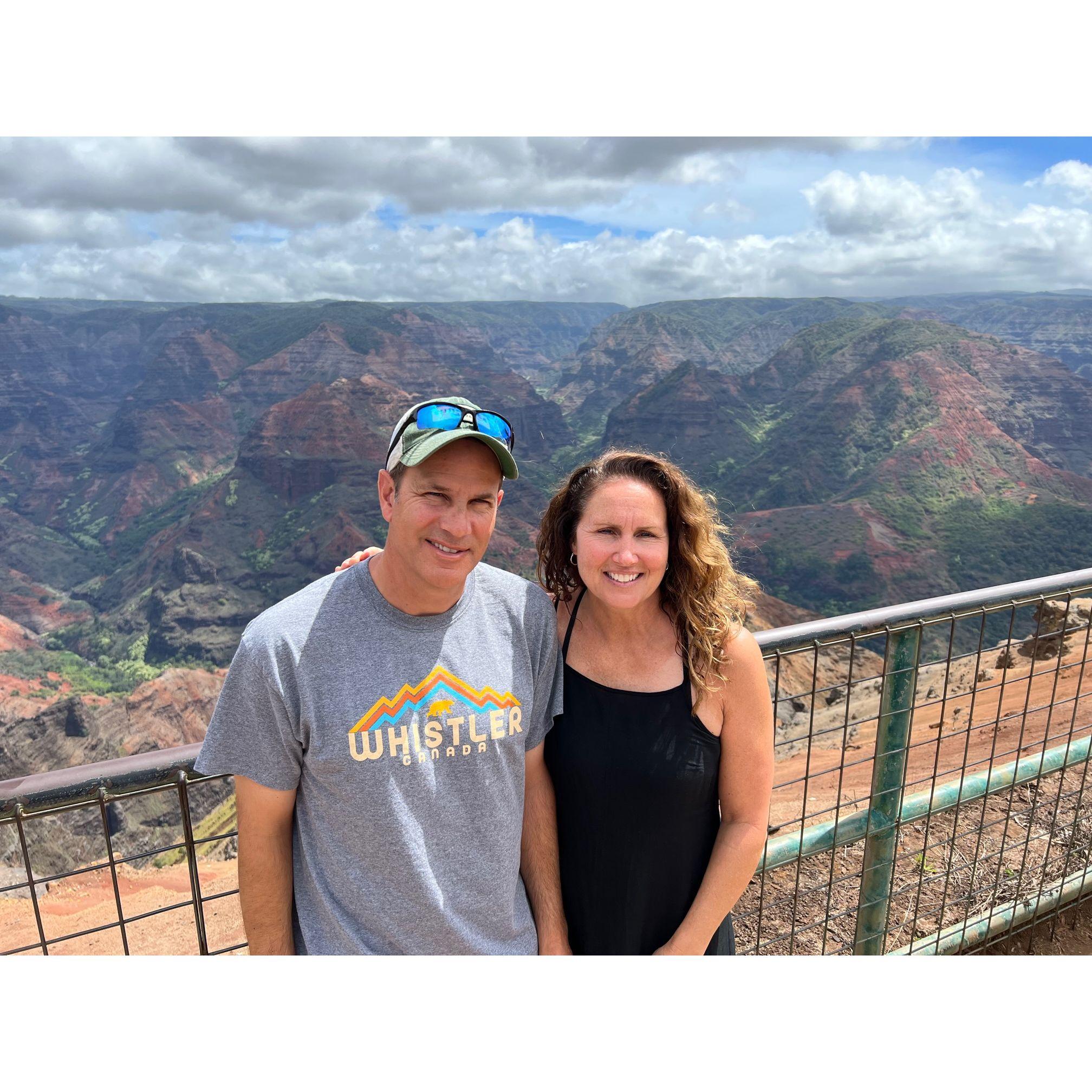 At Waimea Canyon in Hawaii.
