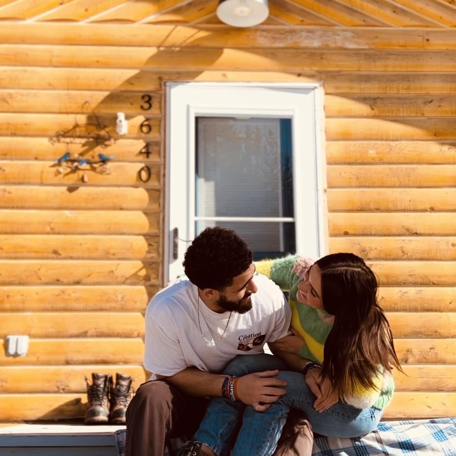 Fun weekend in Fairbanks, AK. The couple stayed in this cute little cabin and stayed up late watching the northern lights.