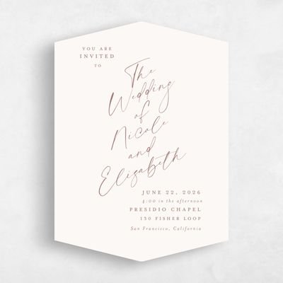 Beige Diamond Wedding Invitation - Anerley Classic
