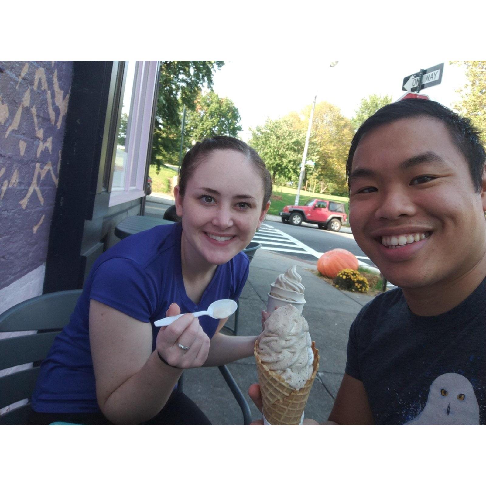 Enjoying some AWESOME ice cream at Baltimore Licks