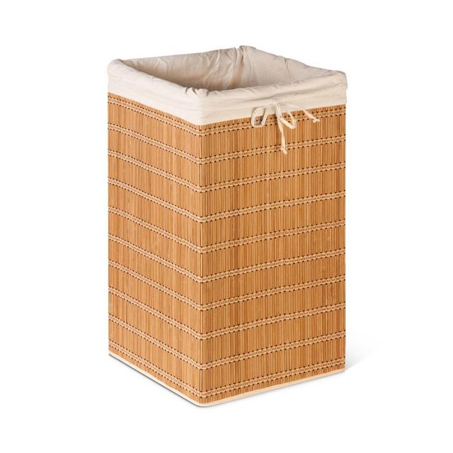 Honey Can Do Square Bamboo Wicker Hamper