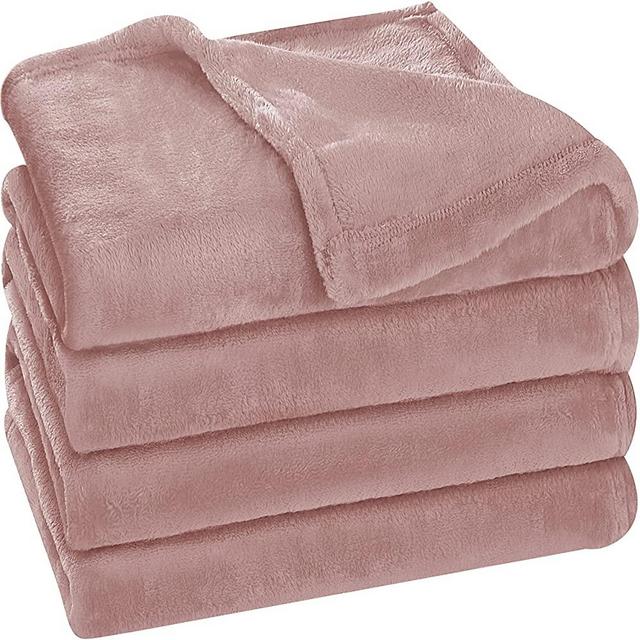 Utopia Bedding Fleece Blanket Queen Size Rose Pink 300GSM Luxury Fuzzy Soft Anti-Static Microfiber Bed Blanket