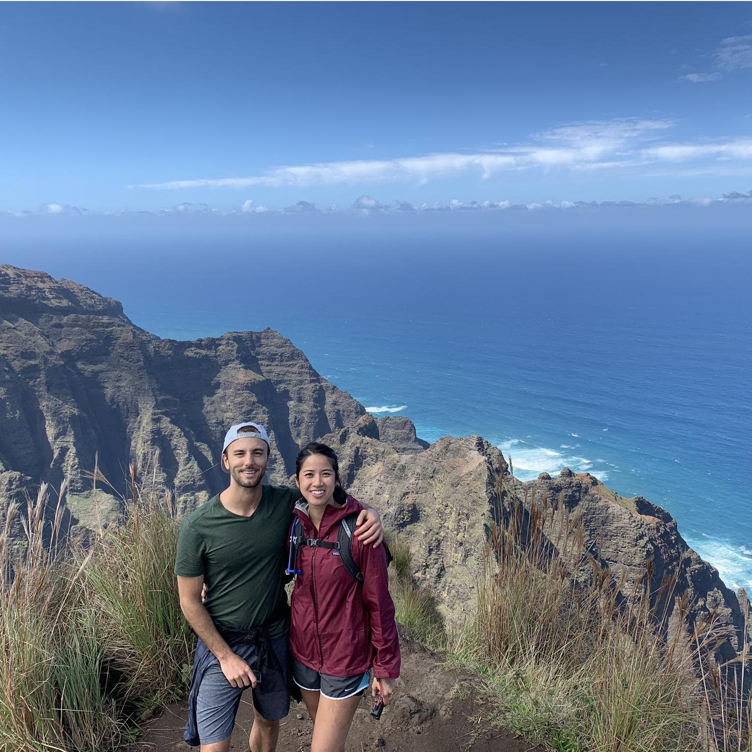 Many of our favorite hikes take place in Hawaii. This hike was in Kauai along the Na Pali Coast (Jurassic Park). It was rainy, slippery, and Cindy fell on her butt. But the view was 100% worth it