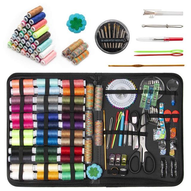 GOANDO Sewing Kit for Adults Needle and Thread Kit for Sewing Upgrade 41 Spools of Thread 206 Pcs Oxford Fabric Case Portable Basic Sewing Repair Kits for Beginners Traveler Emergency