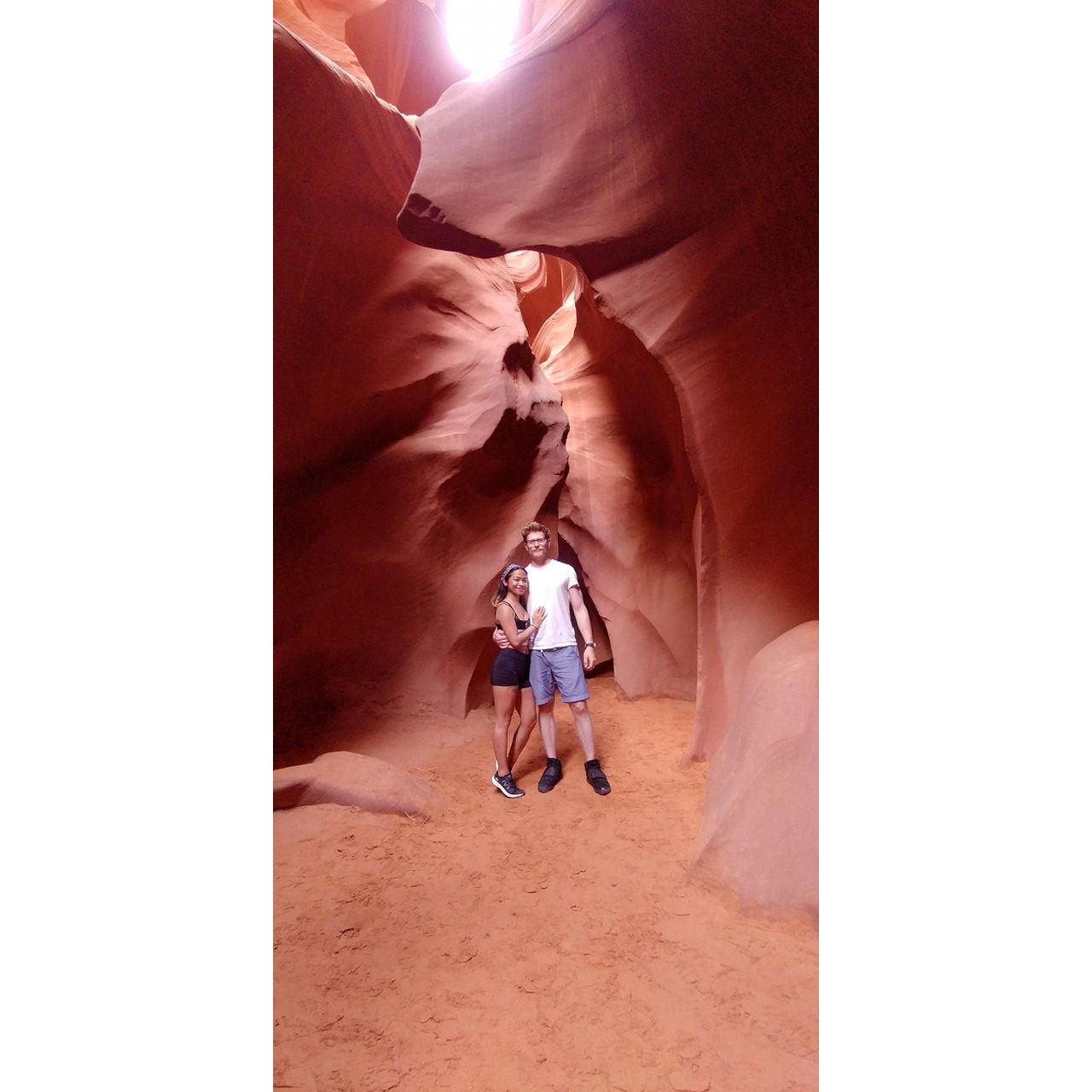 In Antelope Canyon during our Southwest road trip