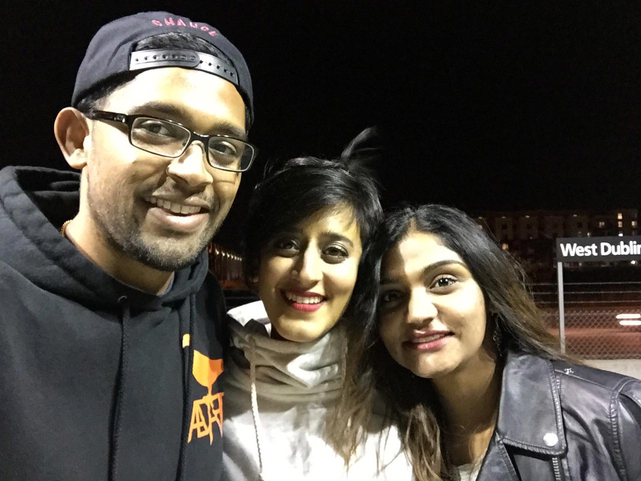 Greg, Archana, & Thara right before the Saint Pablo Tour at Oracle. We love 'Ye!