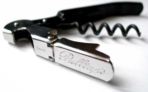 Pulltap's Double-Hinged Waiters Corkscrew, Black and Stainless Steel