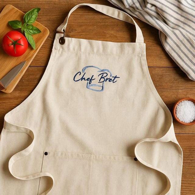 Personalized Custom Embroidered Unisex Canvas Apron with Pockets, Gift For Chefs and Home Cooks, Apron for Cooking, BBQ Apron, Cookout Apron