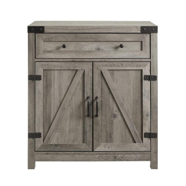 Farmhouse Barn Door Accent Cabinet Gray Wash - Saracina Home
