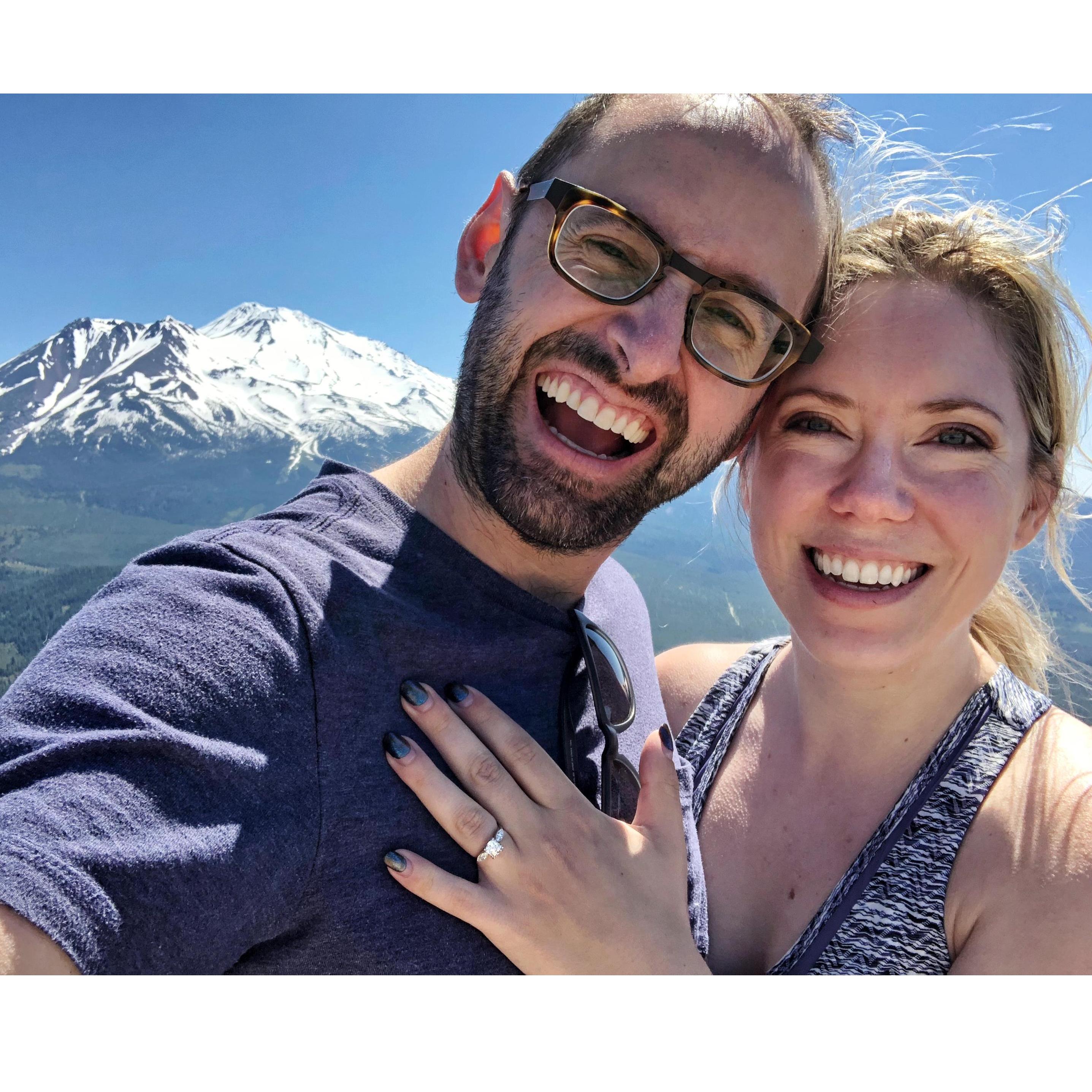 Just after we got engaged at the top of Black Butte