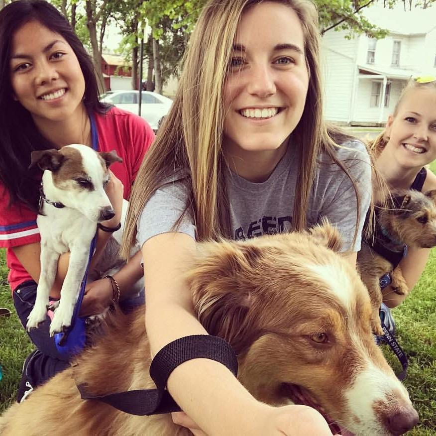 Dog walks! Brook (Bridesmaid) and Eliza (Maid of Honor)