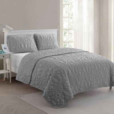 VCNY Home Shore King Quilt Set in Grey