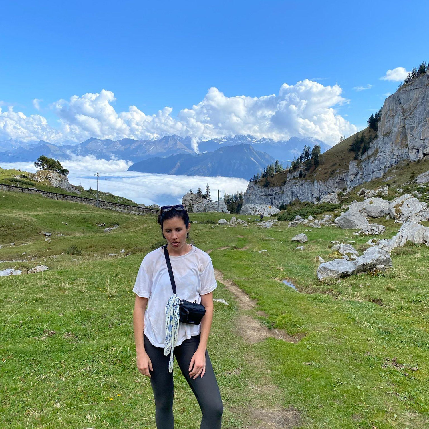 3/4 of the way through hiking Mount Pilatus in Switzerland.