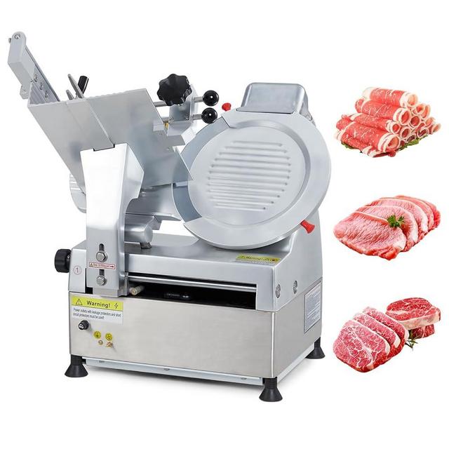GARVEE Automatic Meat Slicer, 550W Deli Slicer with 12" Carbon Steel Blade, Meat Slicer Machine with Adjustable Thickness From 0～14 mm Suitable for Commercial/Home Use