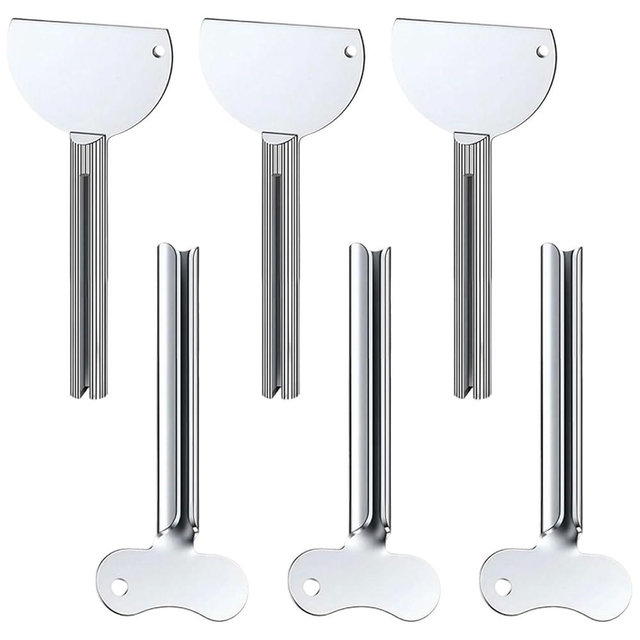 Toothpaste Squeezer, 2026 New Metal Tube Squeezer Key, Manual Toothpaste Roller Tube Wringer for Paint, Cream, Cosmetic and Hair Dye (6 Pcs)