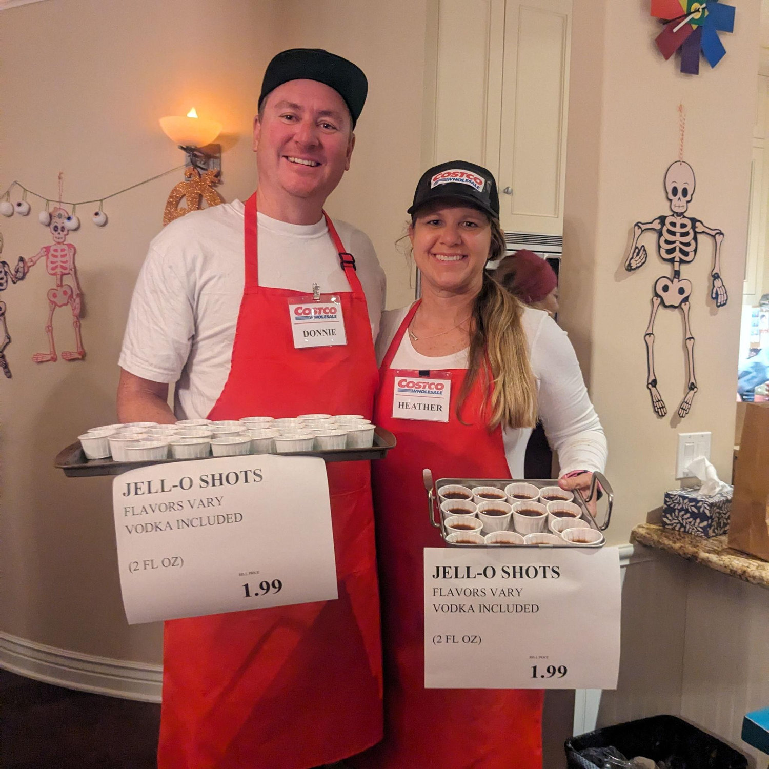 Halloween fun handing out samples from our favorite store