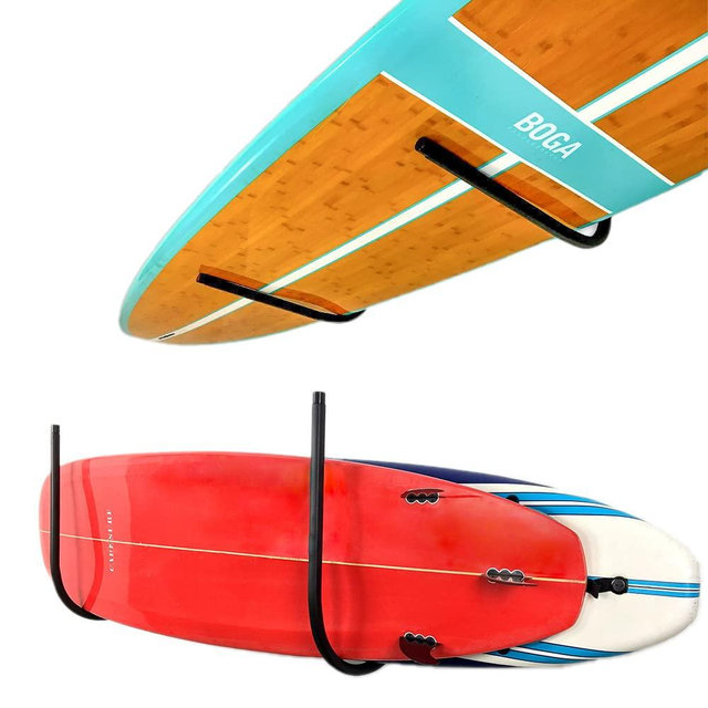 StoreYourBoard Standup Paddleboard and Surfboard Storage Rack, Ceiling and Wall Mount, Heavy-Duty 50 lbs Max, Indoor Board and Paddle Organizer