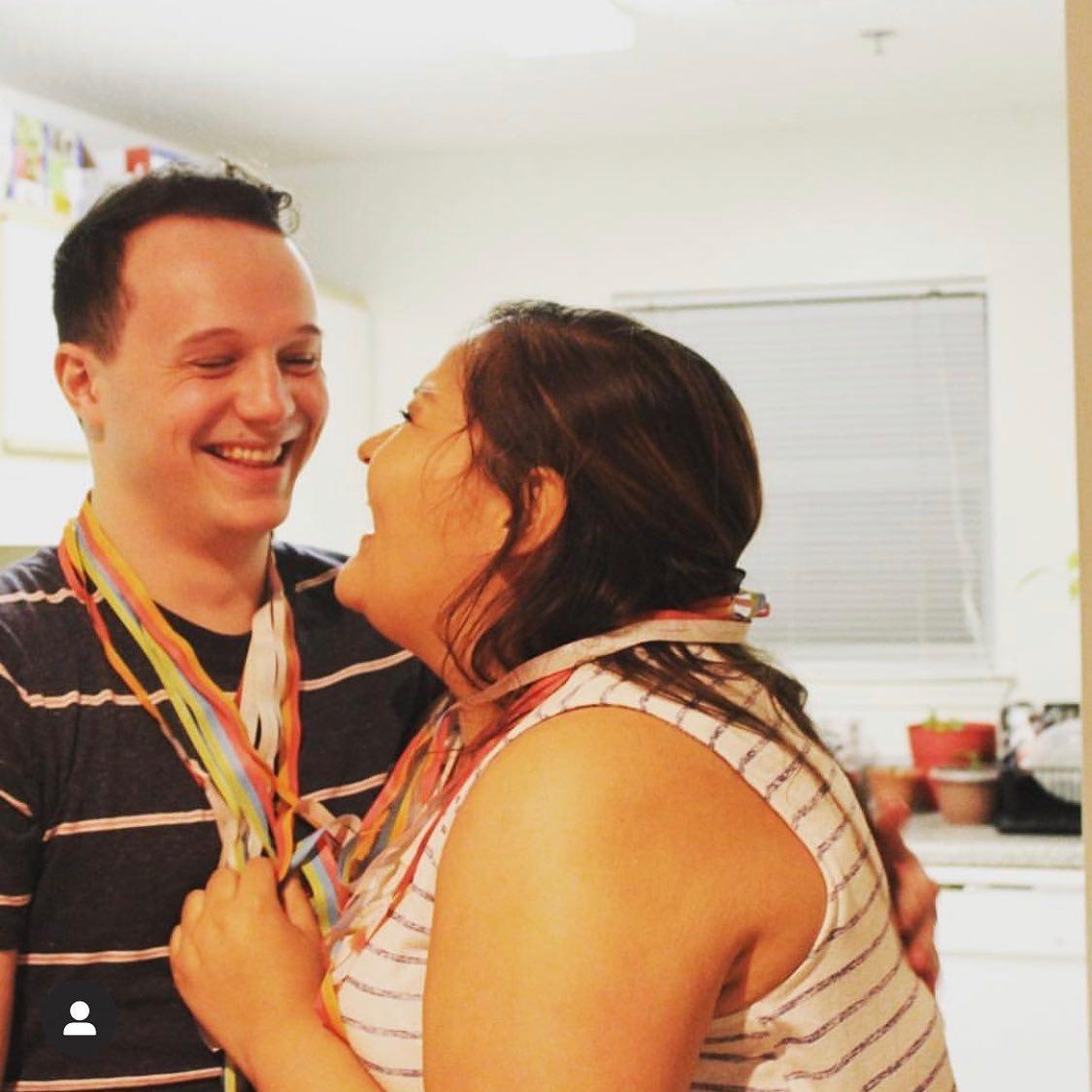 Our very first picture together at a surprise birthday party thrown for me