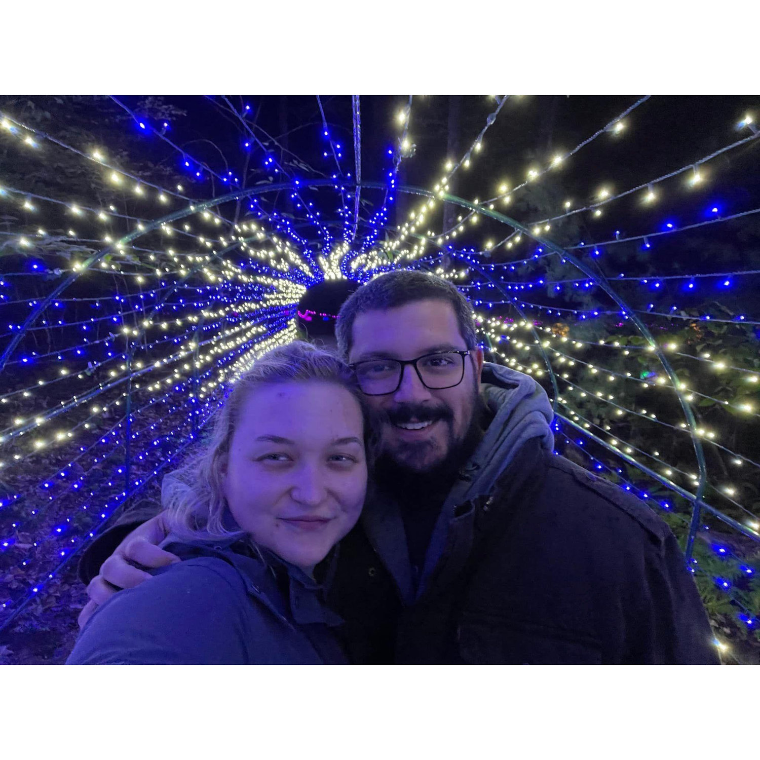 One of our first dates- a nice lighted walk!