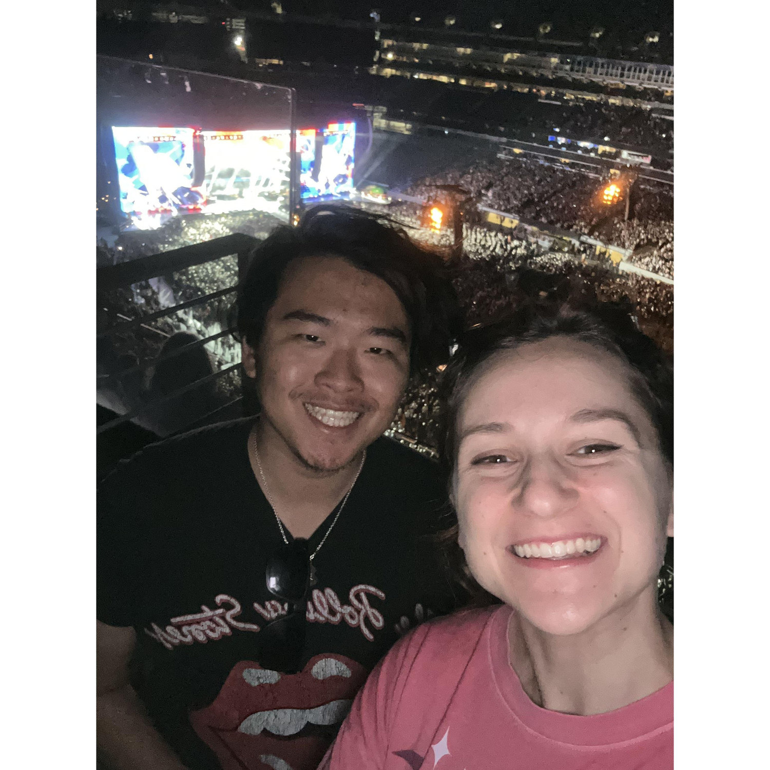 Another one of our favorite pastimes (this was us seeing the Stones :) )