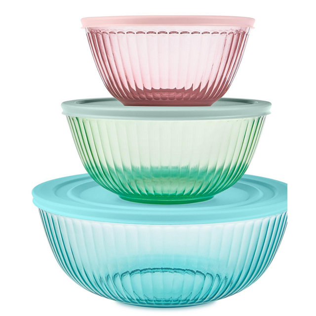Pyrex Colors Sculpted Tinted Dreams 6-Piece Mixing Bowl Set