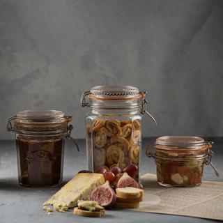 Facetted Clip Top Jar, Set of 3