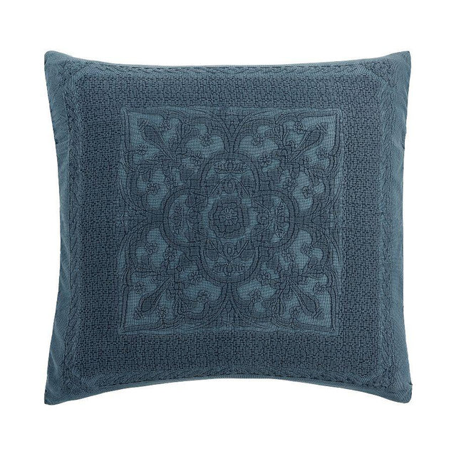 Medallion Matelasse Sham, Indigo, Euro