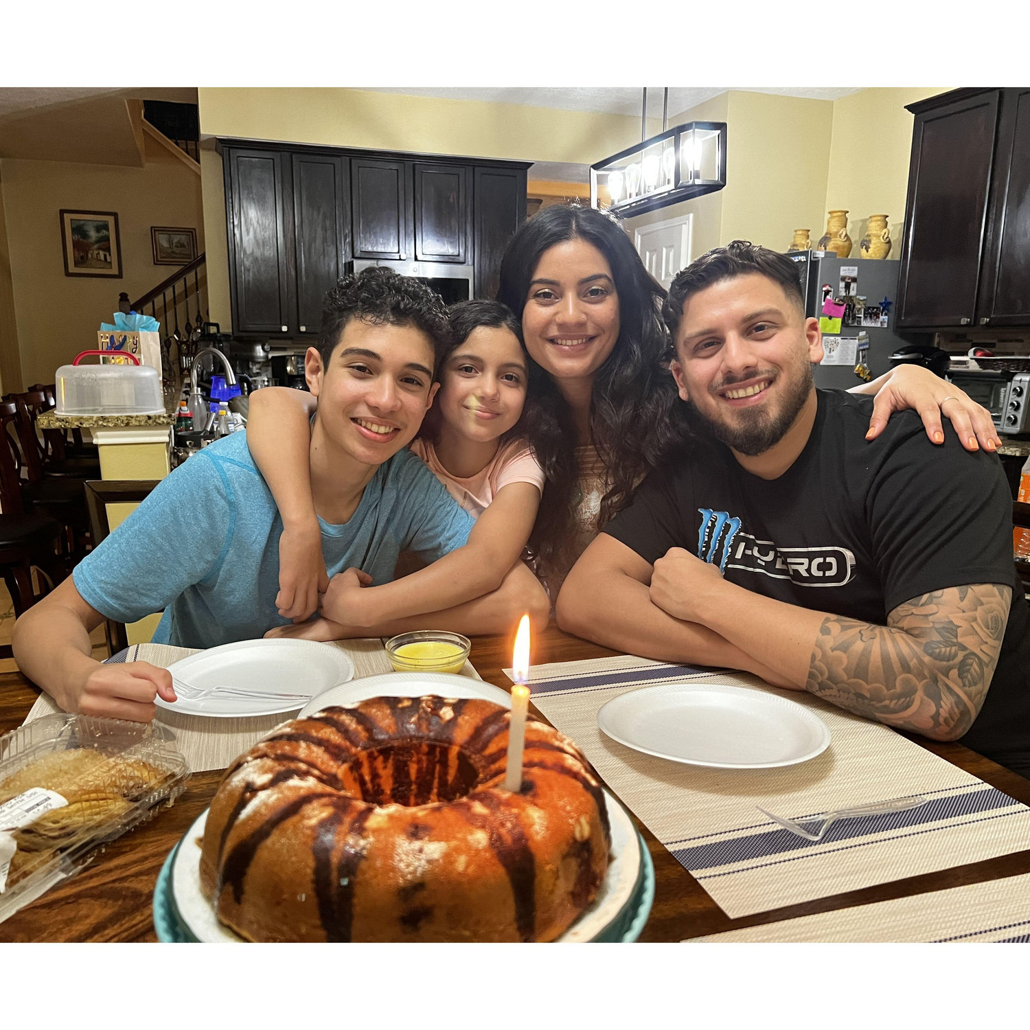 Cesar's 28th birthday. Stephanie's mom made him a little cake.