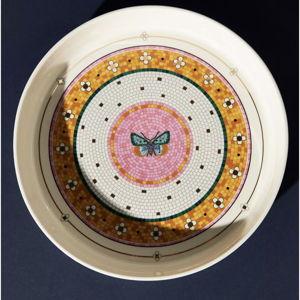 The Bistro Tile Stoneware Pie Dish: Garden Edition