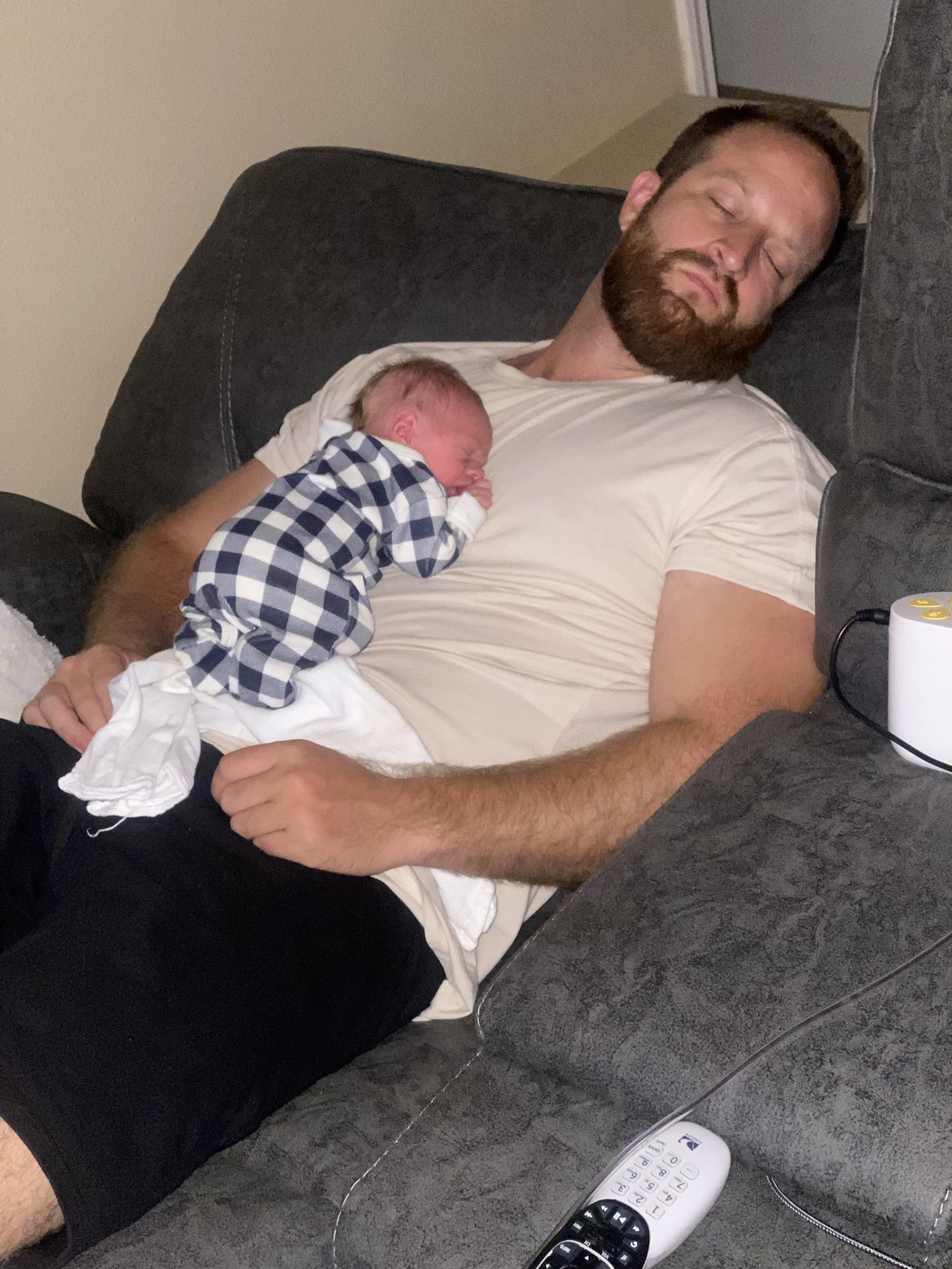 Aiden and Daddy catching up on some sleep!