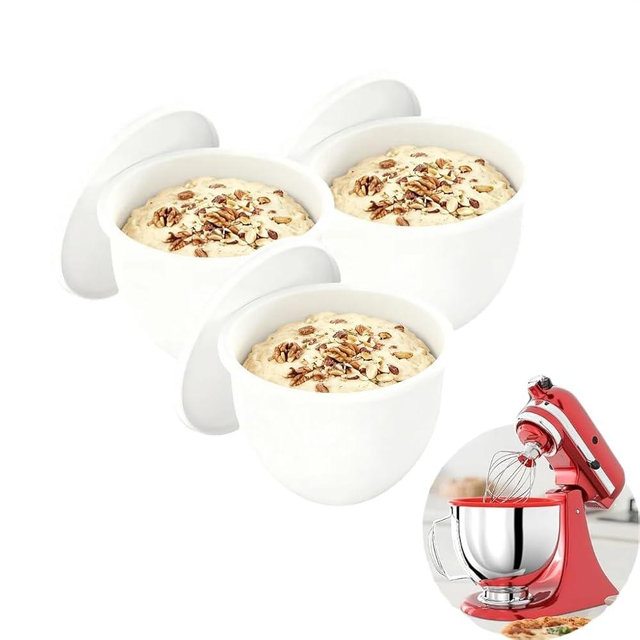 Thickened version Silicone Liners for Kitchen Mixer - Tilt-Head 5 Qt Mixers – Mixer Attachments & Accessories – Replacement Mixer Bowls No Longer Needed With Heat & Cold Resistant Performance (3White)